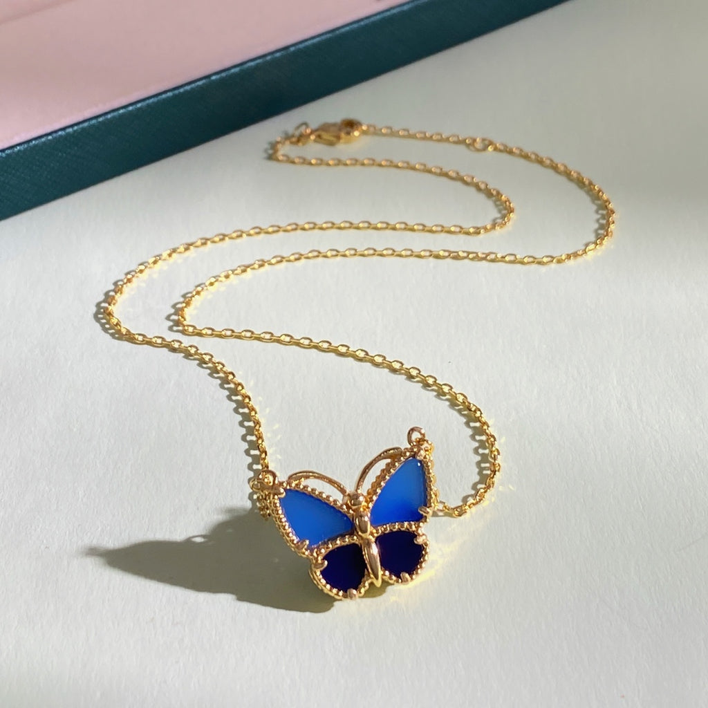 Blue Butterfly Necklace