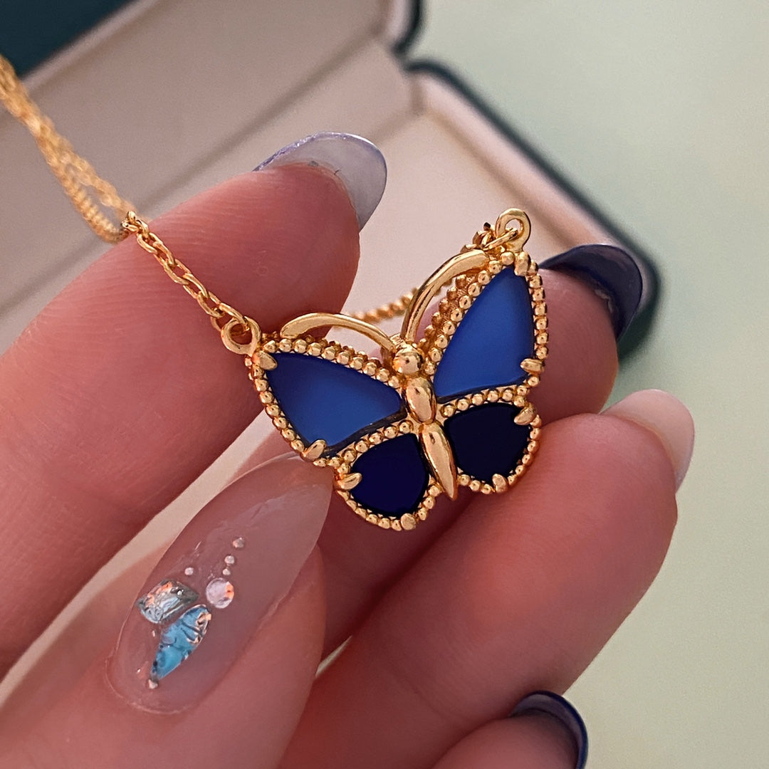 Blue Butterfly Necklace