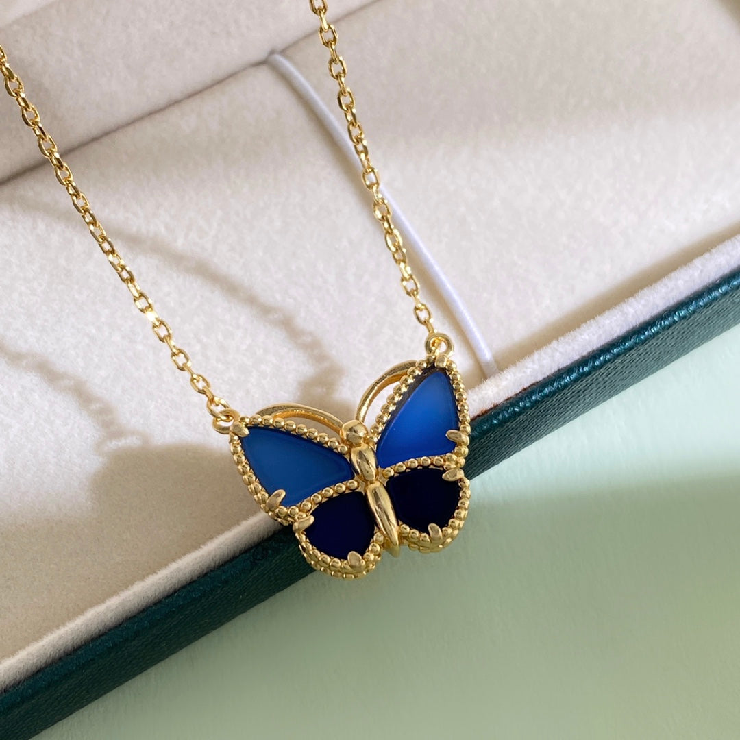 Blue Butterfly Necklace