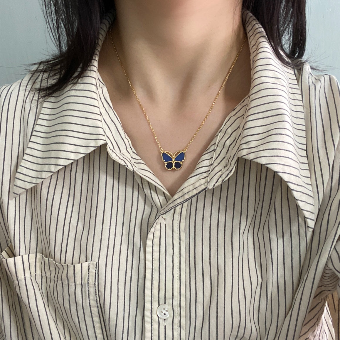 Blue Butterfly Necklace