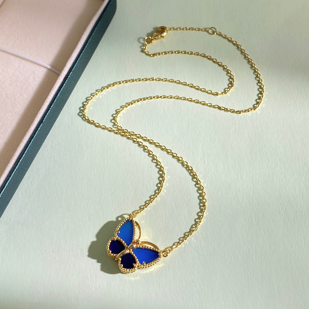 Blue Butterfly Necklace