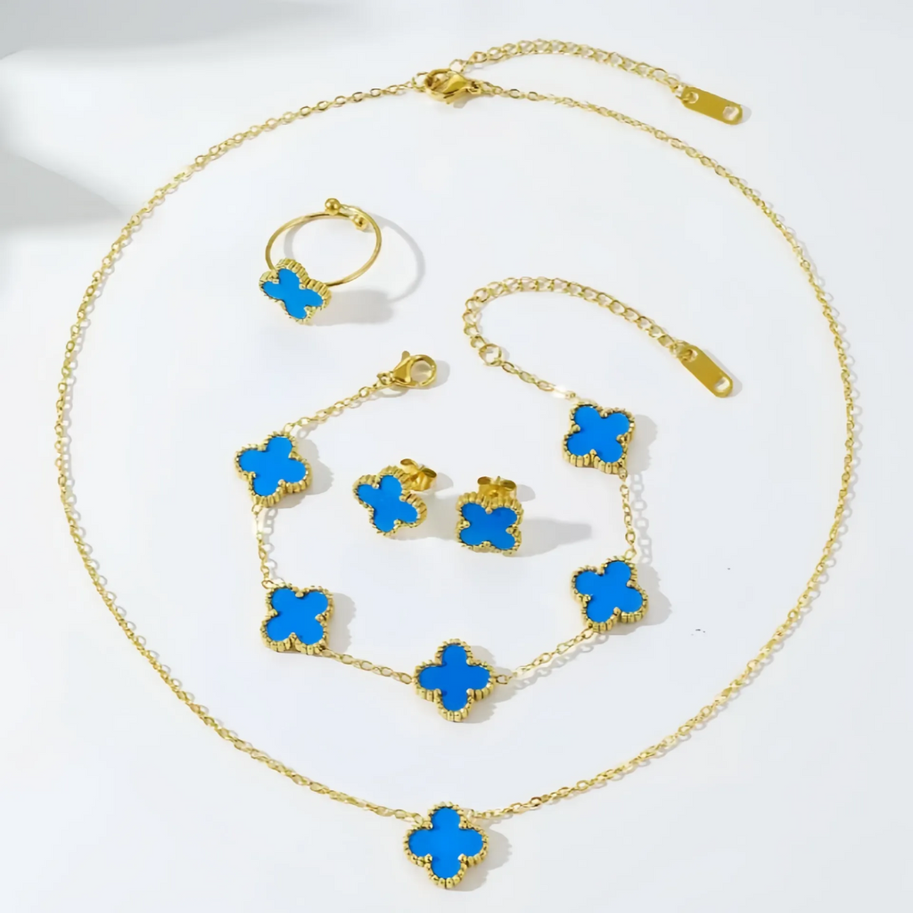 Blue Clover Jewelry Set