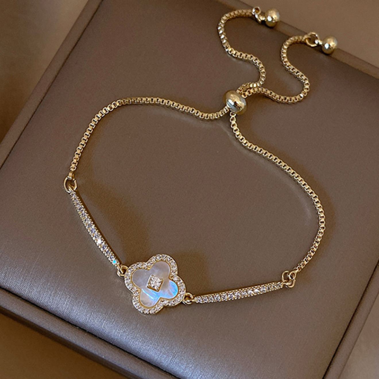 Silver Gold Clover Bracelet