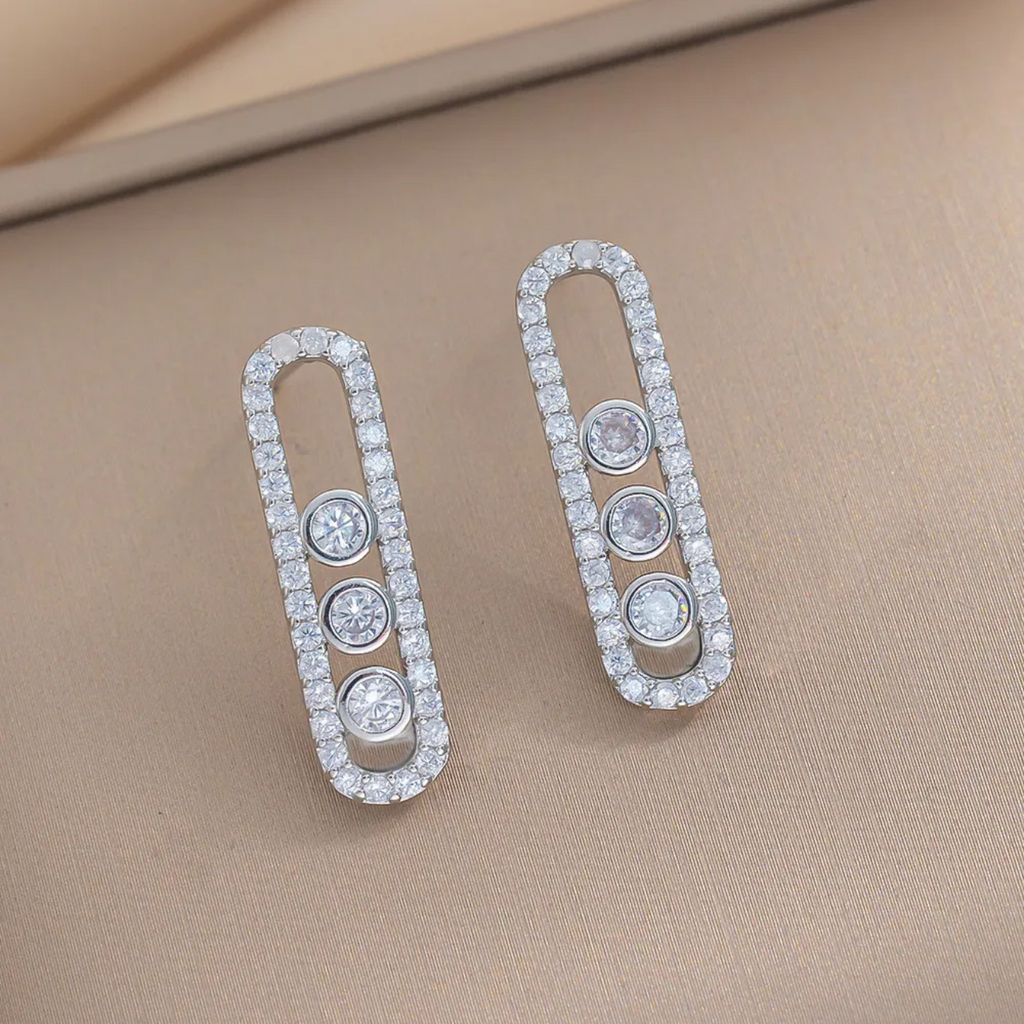 Sliding Stone Earrings