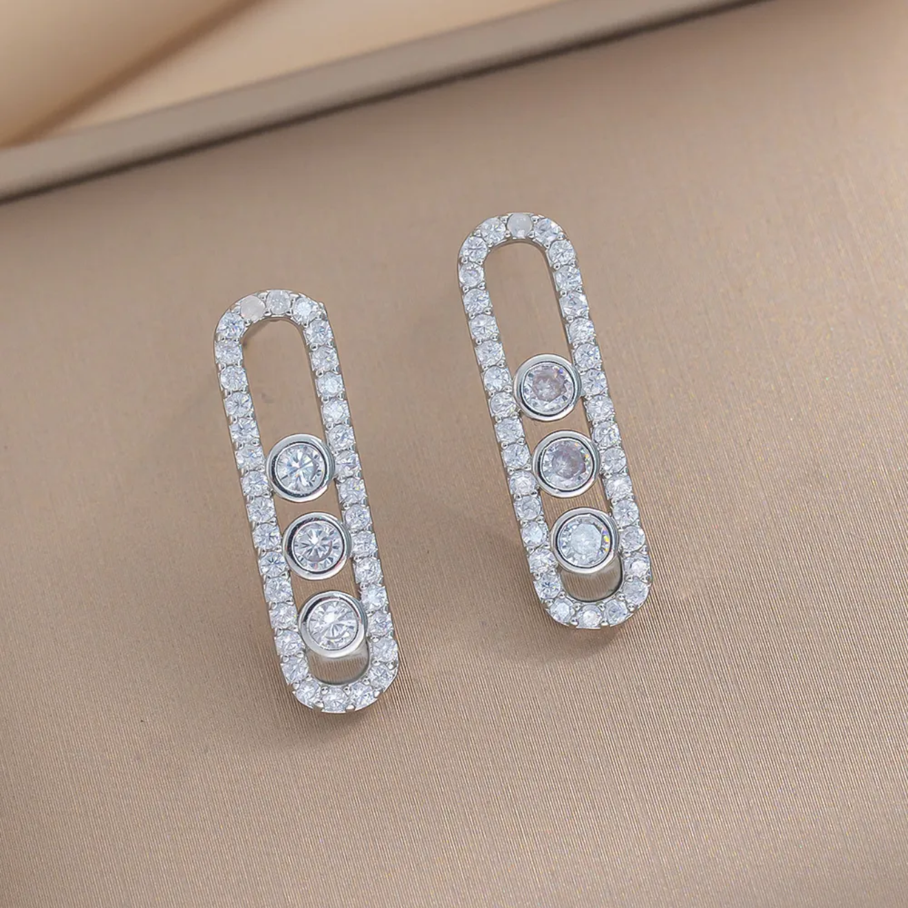Sliding Stone Earrings