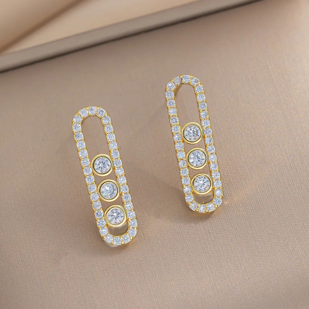 Sliding Stone Earrings