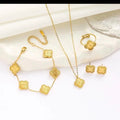 Gold Clover Jewelry Set